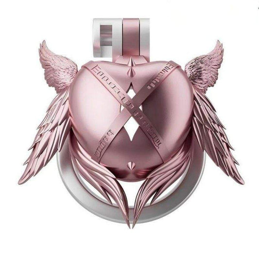 Jaula de castidad de ángel con seis alas y forma de corazón