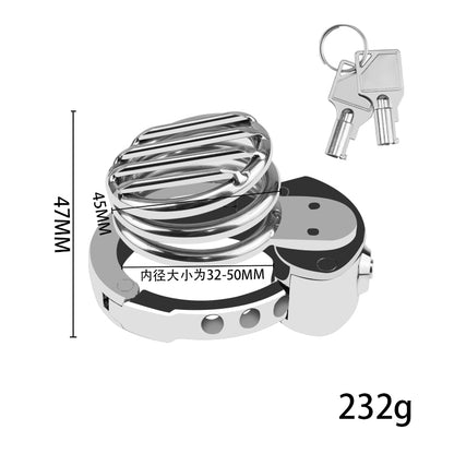 Short Adjustable Male Chastity Cage with Flat Lock and Grid Design – Secure & Breathable