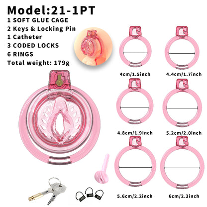 Clitoral-Shaped Soft TPE Chastity Cage – Comfortable Silicone Material, Flexible Design