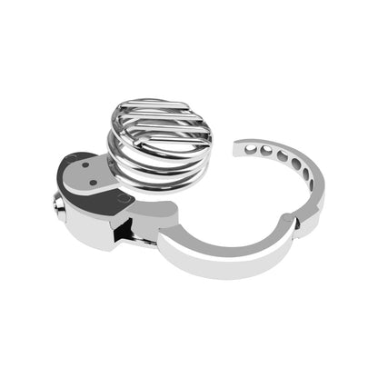Short Adjustable Male Chastity Cage with Flat Lock and Grid Design – Secure & Breathable