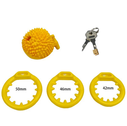 Durian Chastity Cage – Smooth or Spiked Base Ring