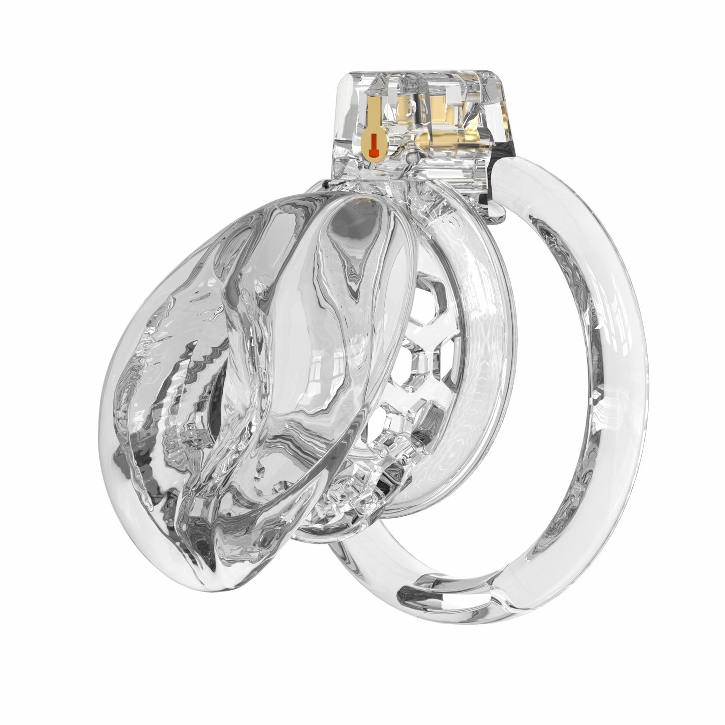 Weicher Keuschheitskäfig aus Silikon – Klitoris-inspiriertes Design | Halbtransparente und flexible Ringe 
