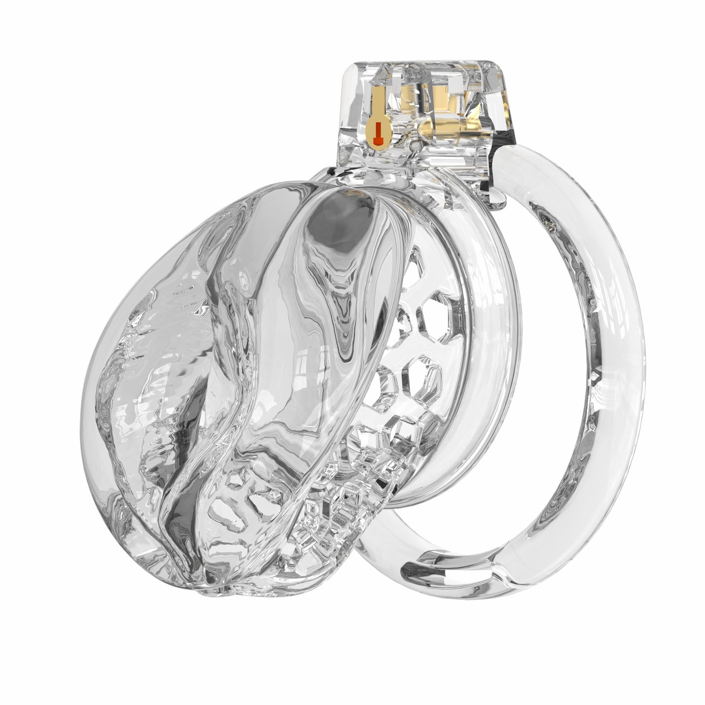 Weicher Keuschheitskäfig aus Silikon – Klitoris-inspiriertes Design | Halbtransparente und flexible Ringe 
