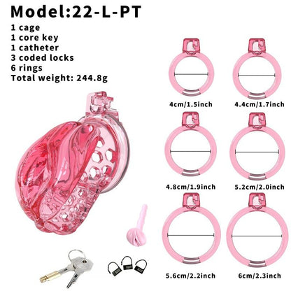 Jaula de castidad de silicona suave – Diseño inspirado en el clítoris | Anillos semitransparentes y flexibles 
