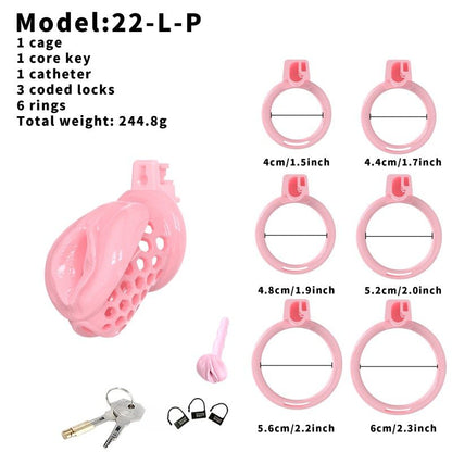 Jaula de castidad de silicona suave – Diseño inspirado en el clítoris | Anillos semitransparentes y flexibles 