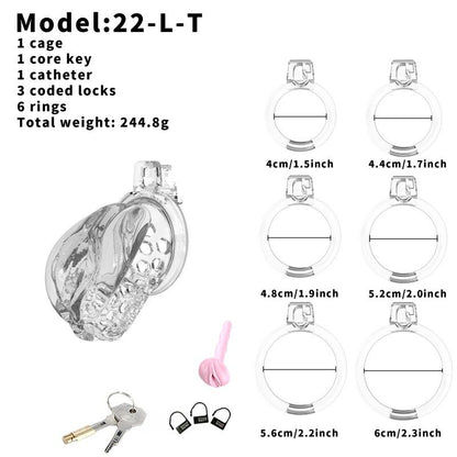Jaula de castidad de silicona suave – Diseño inspirado en el clítoris | Anillos semitransparentes y flexibles 