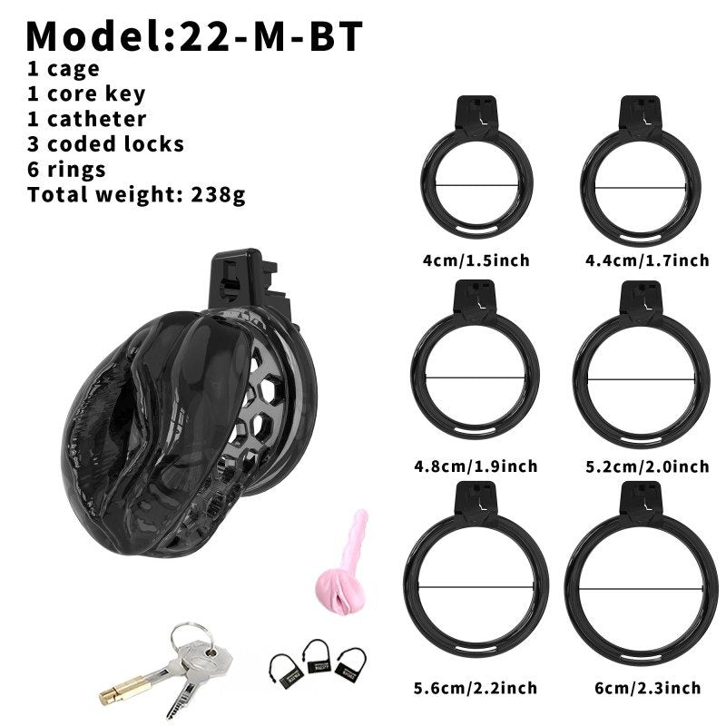 Jaula de castidad de silicona suave – Diseño inspirado en el clítoris | Anillos semitransparentes y flexibles 