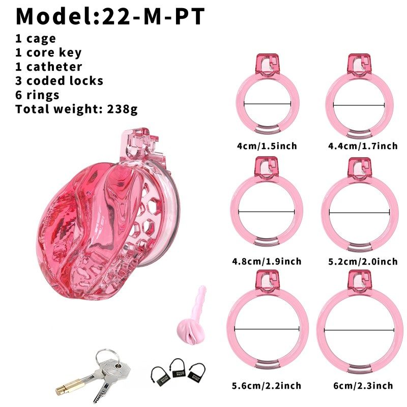 Jaula de castidad de silicona suave – Diseño inspirado en el clítoris | Anillos semitransparentes y flexibles 