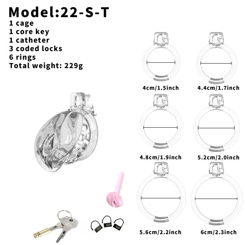 Jaula de castidad de silicona suave – Diseño inspirado en el clítoris | Anillos semitransparentes y flexibles 