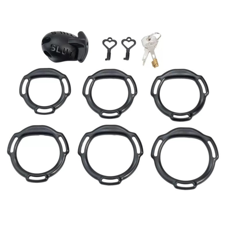 SLUT Compact Male Chastity Cage