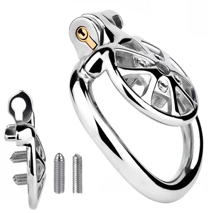 Stainless Steel Cock Torture Device with Removable Spikes | Adjustable Spiked Chastity Cage