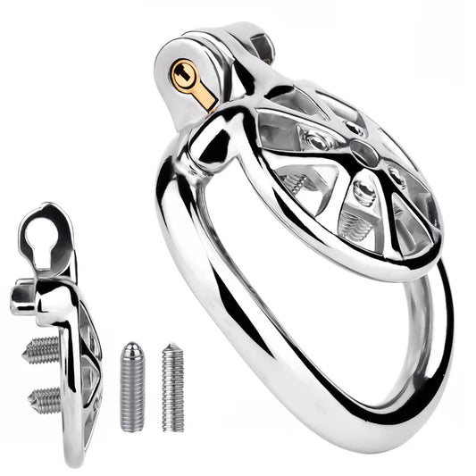 Stainless Steel Cock Torture Device with Removable Spikes | Adjustable Spiked Chastity Cage