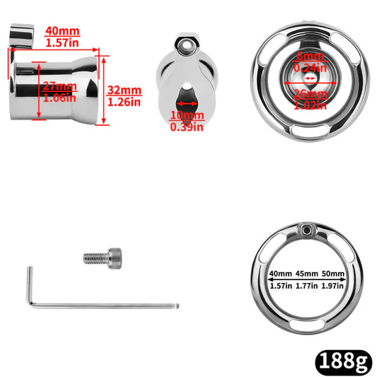 Metal Inverted Chastity Cage – Heavy Duty Stainless Steel Male Chastity Device, Secure Fit, Discreet Wear, Support Belt Compatible