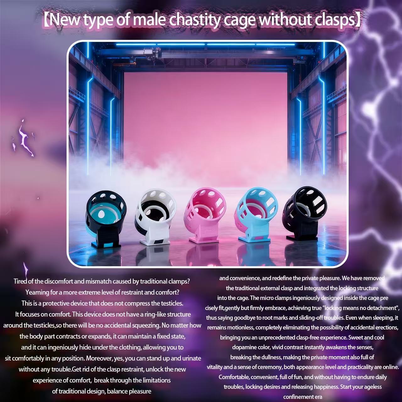 Ringless Male Chastity Cage – Coronal Sulcus Lock Design | Clasp-Free Chastity Cage