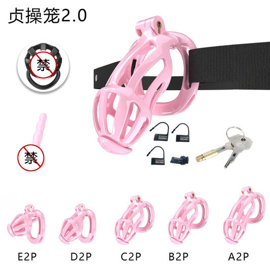 3D Printed Male Chastity Cage – Resin Lock with Strap & Perforated Ring Design for Men