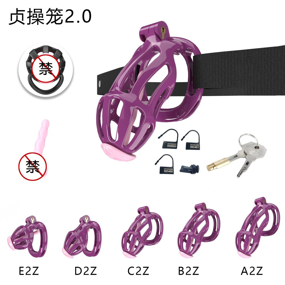 3D Printed Male Chastity Cage – Resin Lock with Strap & Perforated Ring Design for Men