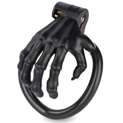 Jaula de castidad de resina con forma de calavera | Juguete con cerradura para fiestas masculinas