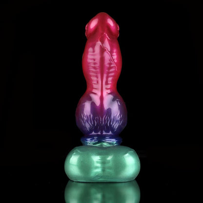 Dildo de fantasía con degradado morado y verde de Gun Dog - Dildo anudado