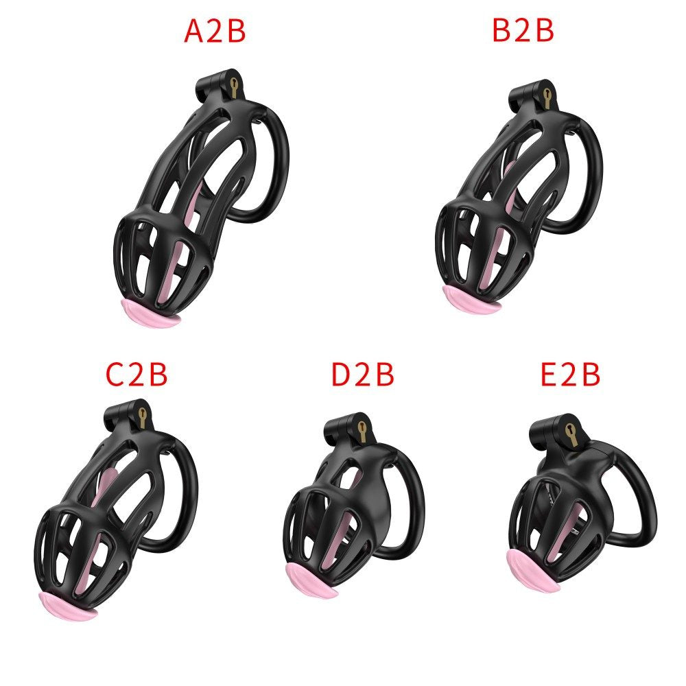 3D Printed Male Chastity Cage – Lightweight Penis Lock with 5 Rings for Erection Control & Bondage Fun