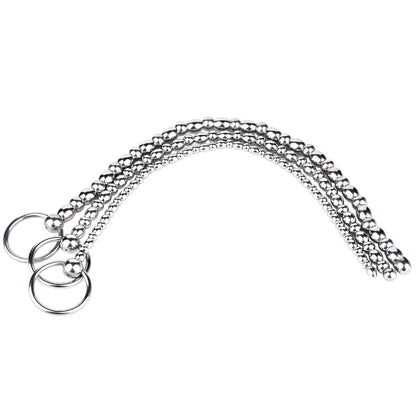 Metal Soft Urethral Sounds Penis Plug with Pull Ring