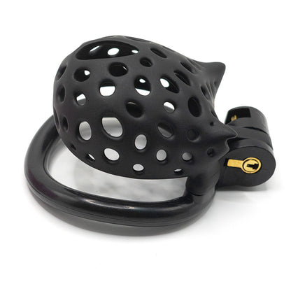 Cat-Shaped Resin Chastity Cage – Lightweight (75g), Breathable, 4 Ring Sizes, Pink or Black