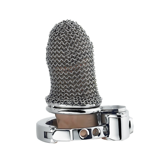Lightweight Breathable Mesh Male Chastity Cage with One-Touch Closure and Adjustable Carabiner Lock