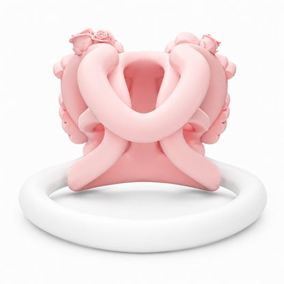 Pastel Bow Cage – 3D Printed Kawaii Aesthetic Wearable Design