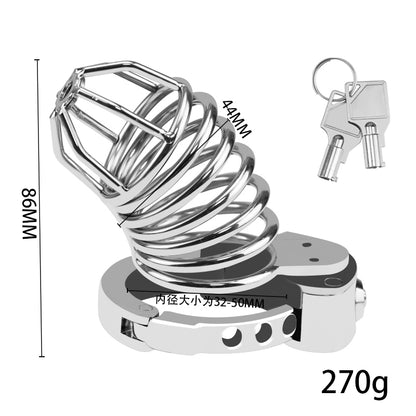 Skeleton-Style Adjustable Metal Chastity Cage with Internal Lock – Ventilated & Secure Design