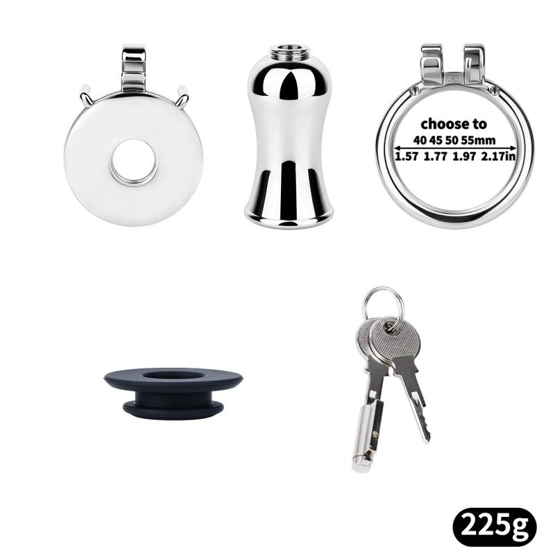 Stainless Steel Inverted Chastity Cage with Removable Insert