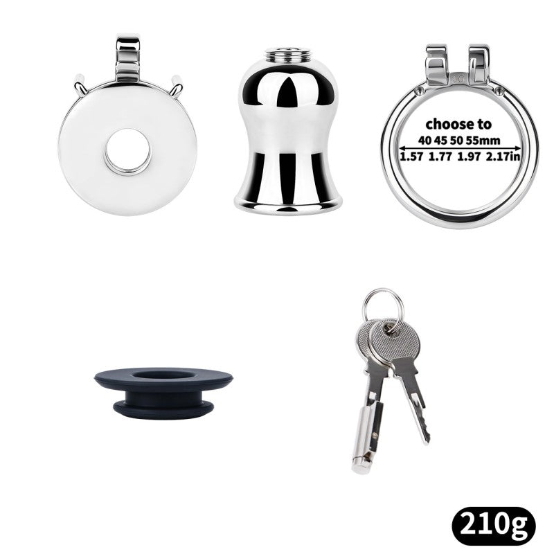 Stainless Steel Inverted Chastity Cage with Removable Insert