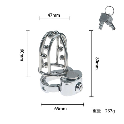 Adjustable Metal Male Chastity Cage with Built-In Steel Ball Lock – Breathable, Durable, Secure