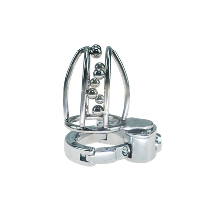 Adjustable Metal Male Chastity Cage with Built-In Steel Ball Lock – Breathable, Durable, Secure