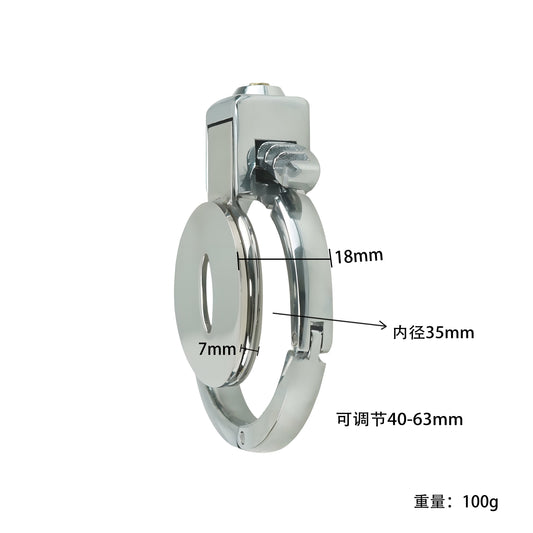 All-Metal Adjustable Chastity Device – Lightweight 100g, 40–63mm Fit