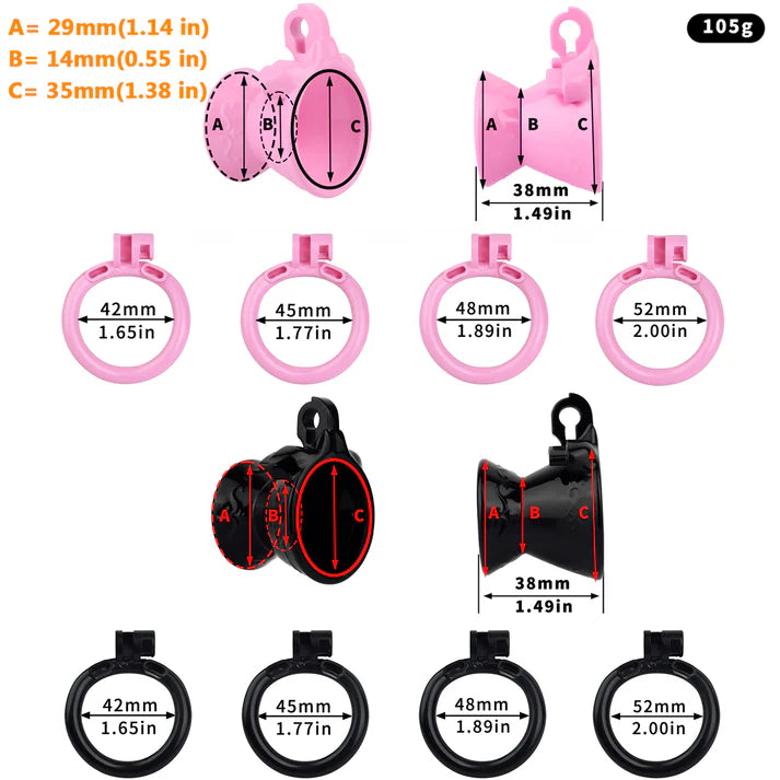 3D Printed Resin Hourglass Male Chastity Cage