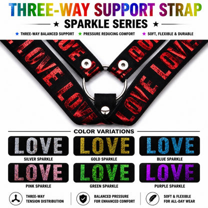 Three-Way Support Strap | Sparkle Series Adjustable Support Harness with LOVE Design