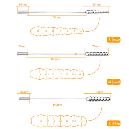 Multiple Layers Ripple Spheres Urethral Sounding Rod