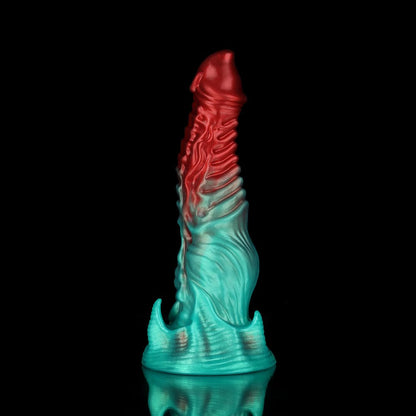 Consolador de fantasía fantasmal rojo carmesí verde