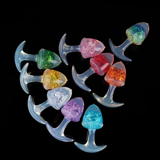 Tapones de mantequilla de cristal color castaño - 9 colores