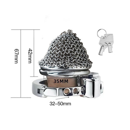 Leichter, atmungsaktiver Keuschheitskäfig aus Netzgewebe für Männer mit One-Touch-Verschluss und verstellbarem Karabinerverschluss