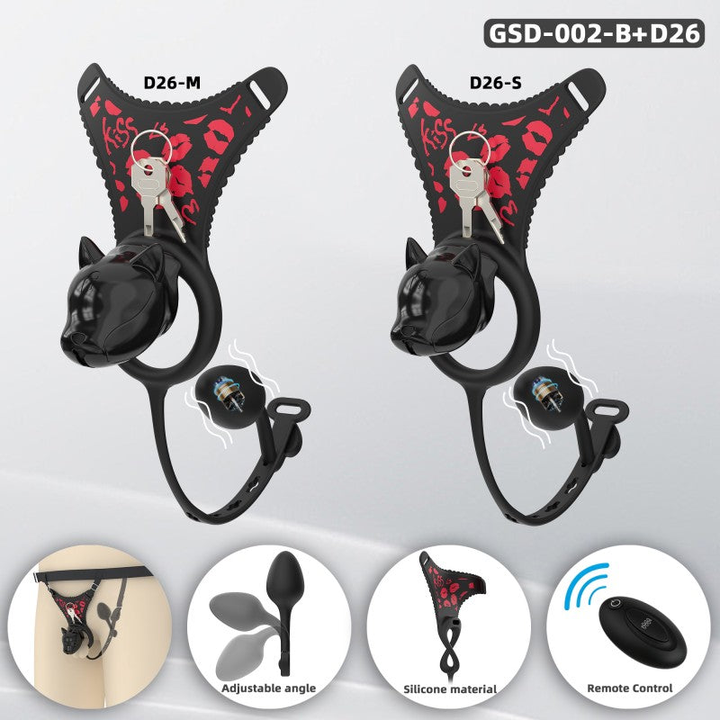 Puppy Head Chastity Cage Set with Underwear & Plug-GSD Series