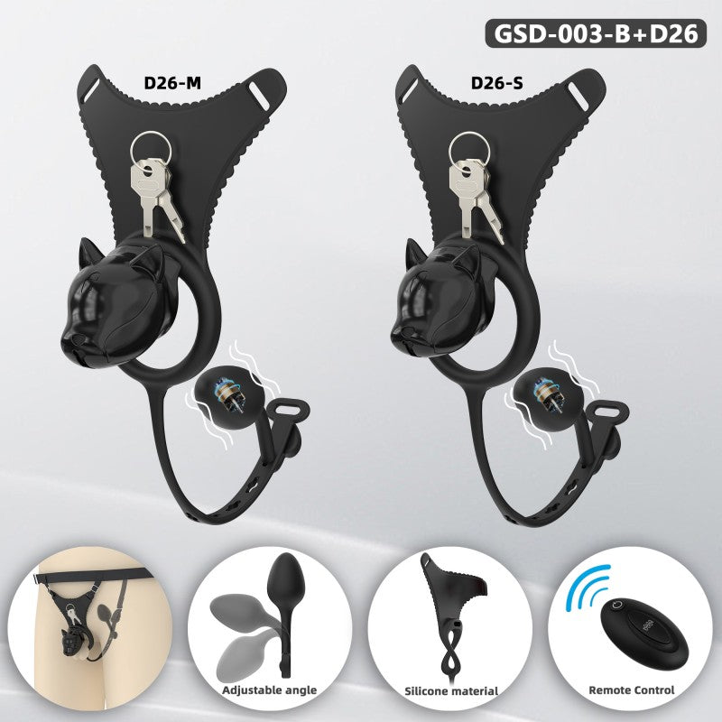 Puppy Head Chastity Cage Set with Underwear & Plug-GSD Series