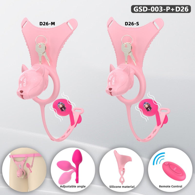 Puppy Head Chastity Cage Set with Underwear & Plug-GSD Series