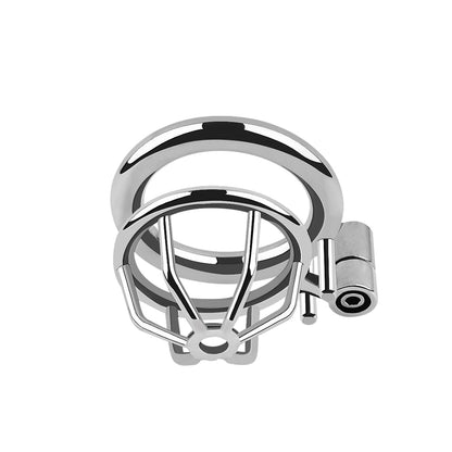 Silent Lock Stainless Steel Chastity Cage with 1-Way Belt and 3 Size Rings- Adult Sex Toy for Bondage