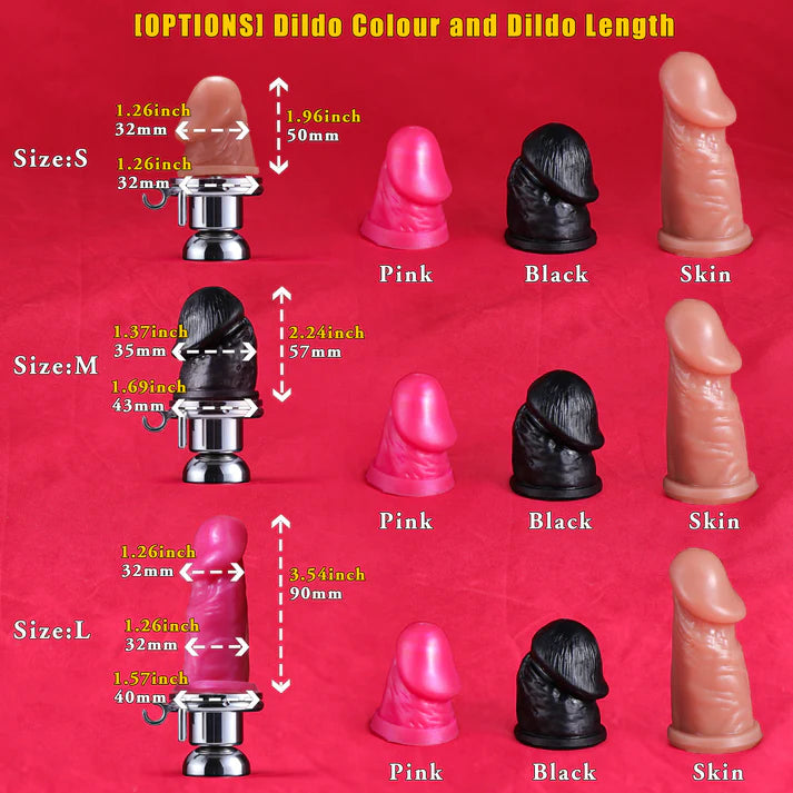 Inverted Chastity Cage With Detachable Dildo – Adjustable Penis Lock