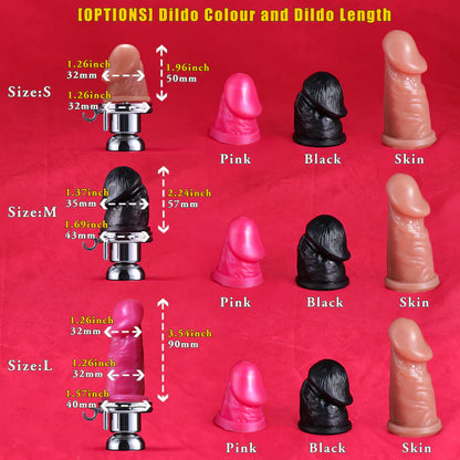 Inverted Chastity Cage With Detachable Dildo – Adjustable Penis Lock