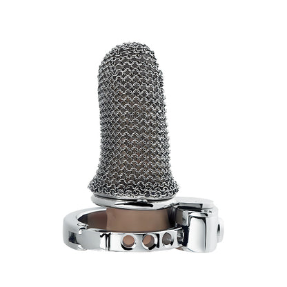Lightweight Breathable Mesh Male Chastity Cage with One-Touch Closure and Adjustable Carabiner Lock