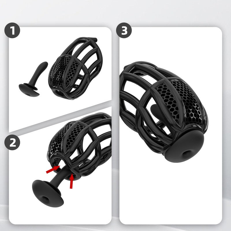 Modular Silicone Chastity Cage System | Remote-Controlled Vibration & Adjustable Fit GSD D4