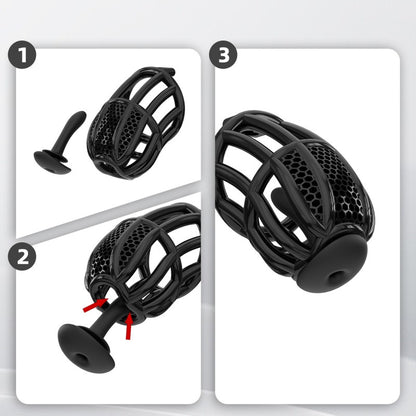 Modular Silicone Chastity Cage System | Remote-Controlled Vibration & Adjustable Fit GSD D4