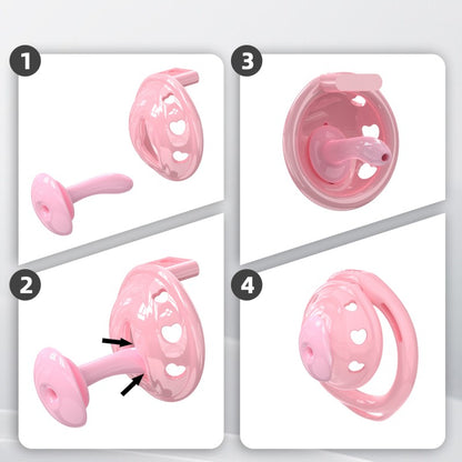 Butterfly Soft-Spike Chastity Cage with Adjustable Harness