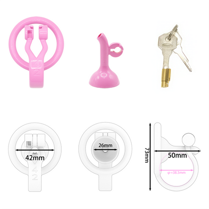 Inverted Male Chastity Cage with Extended Urethral Tube – Reversed Design